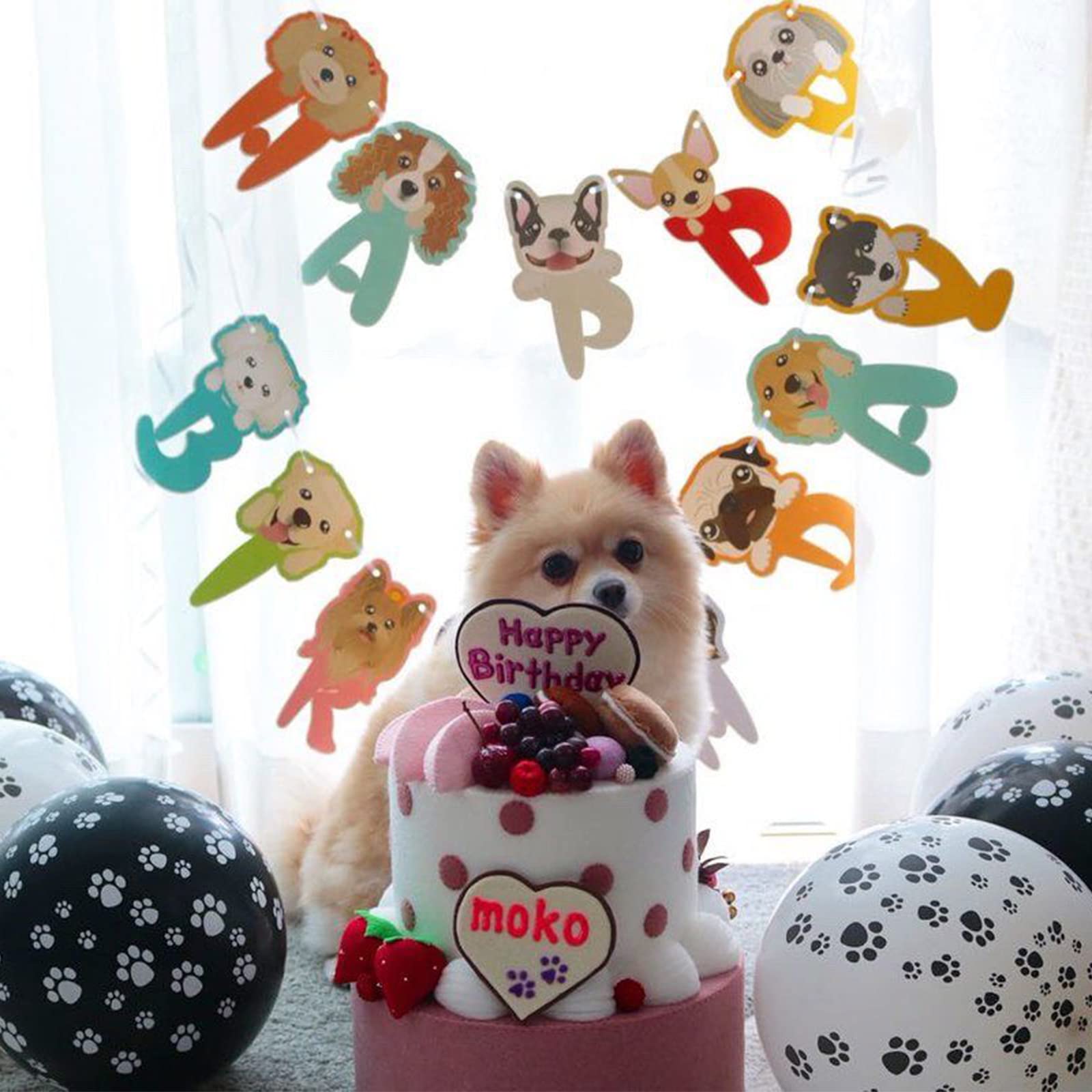 PartyWoo Paw Balloons – 50pcs 12in Matte White Paw Print Latex