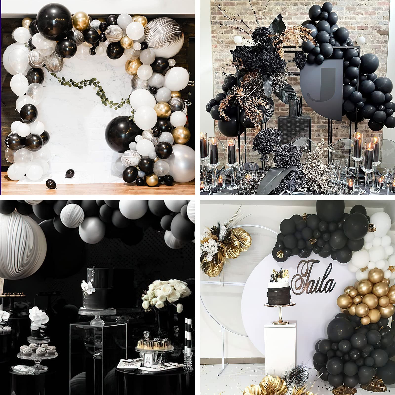 PartyWoo Black Matte Latex Balloons – 50pc, 5in, Helium or Air Fill for Parties