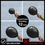 PartyWoo Matte Black Latex Balloons – 100 Pack, 10-inch Helium Balloons for Party Decor