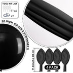 PartyWoo Black 36in Latex Balloons – 4pc Matte, Ideal for Parties & Celebrations