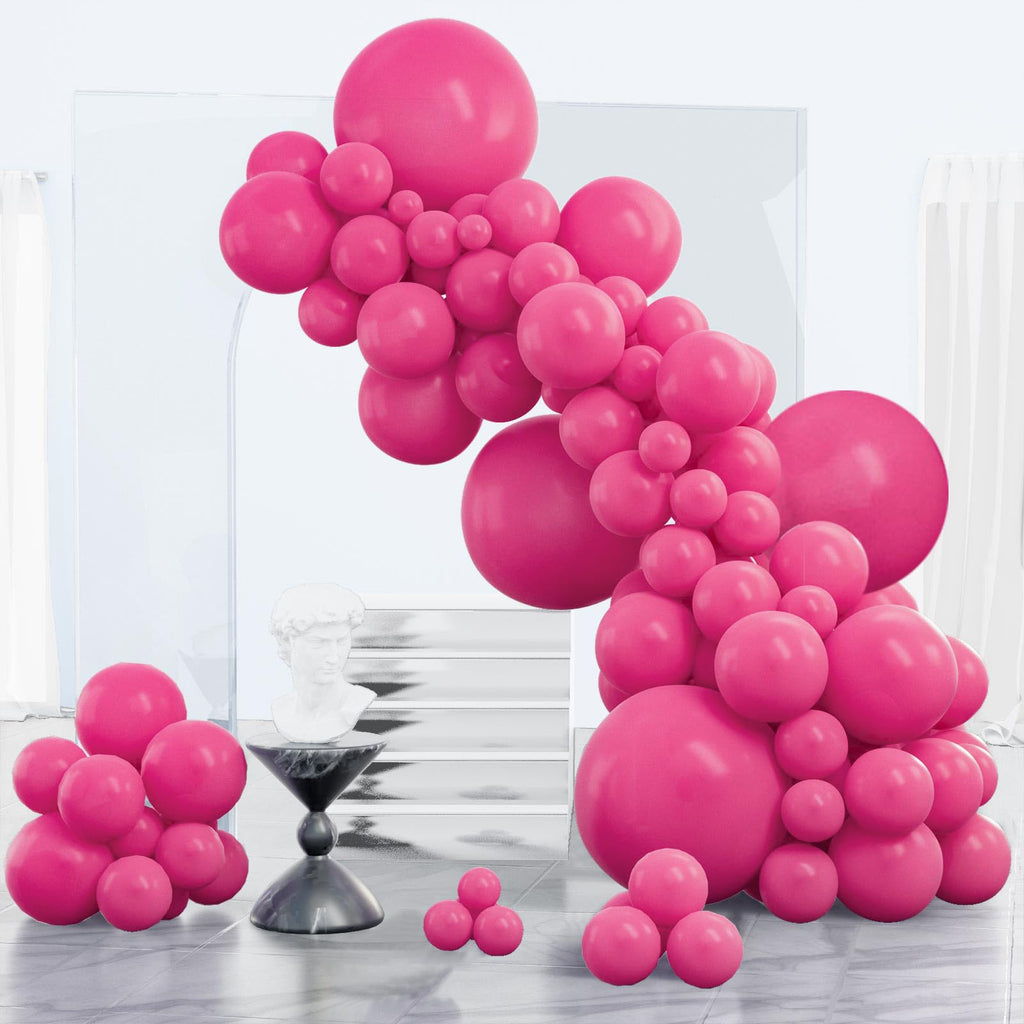 PartyWoo Hot Pink Balloons 152 pcs – Magenta Fuchsia Arch Kit for Weddings & Parties