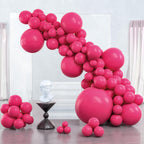 PartyWoo Hot Pink Balloons 127pcs – Multi-Size Latex Balloon Kit for Arches, Garlands & Celebrations