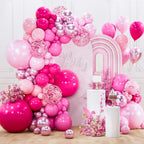 PartyWoo Hot Pink Balloon Arch Kit 142pcs – Magenta, Fuchsia, Pastel Balloons for Baby Shower & Birthday