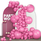 PartyWoo Hot Pink Balloons 140pcs – 18/12/10/5in Magenta Arch Garland Kit for Weddings & Parties