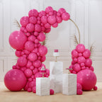 PartyWoo Hot Pink Balloons 128 Pcs – Magenta Latex Balloon Arch Kit for Weddings