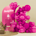 PartyWoo Hot Pink Balloons 140pc Arch Kit – 18/12/10/5in Metallic Pink Magenta & Fuchsia