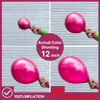 PartyWoo Hot Pink Balloons 140pc Arch Kit – 18/12/10/5in Metallic Pink Magenta & Fuchsia