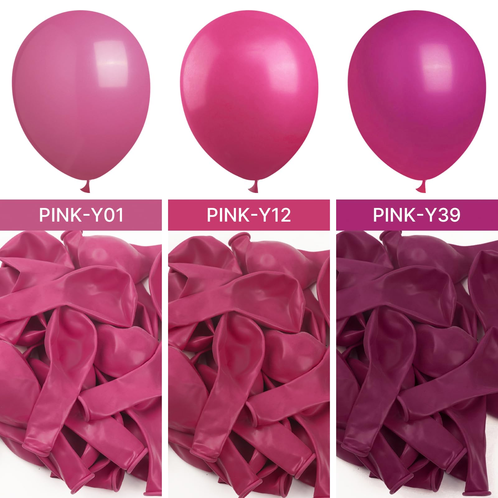 PartyWoo Hot Pink Balloons – 50 Pack, 12" Magenta Fuchsia Latex Balloons for Weddings & Parties