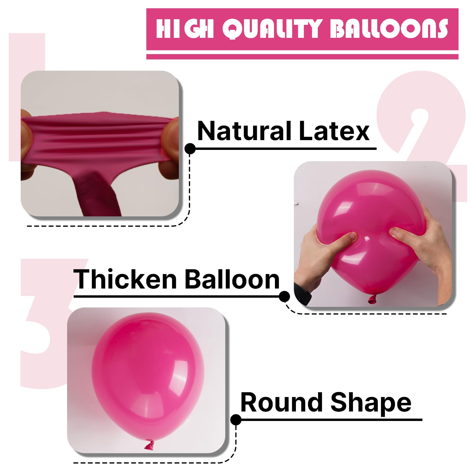 PartyWoo Hot Pink Balloons 99 pcs — Magenta Fuchsia Balloon Arch Kit for Baby Shower, Wedding, Birthday