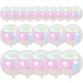 PartyWoo Iridescent Foil Balloons 20pc Pack - 10in, 12in, 22in 4D Mylar Balloons for Weddings & Parties