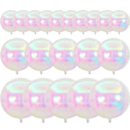 PartyWoo Iridescent Foil Balloons 20pc Pack - 10in, 12in, 22in 4D Mylar Balloons for Weddings & Parties
