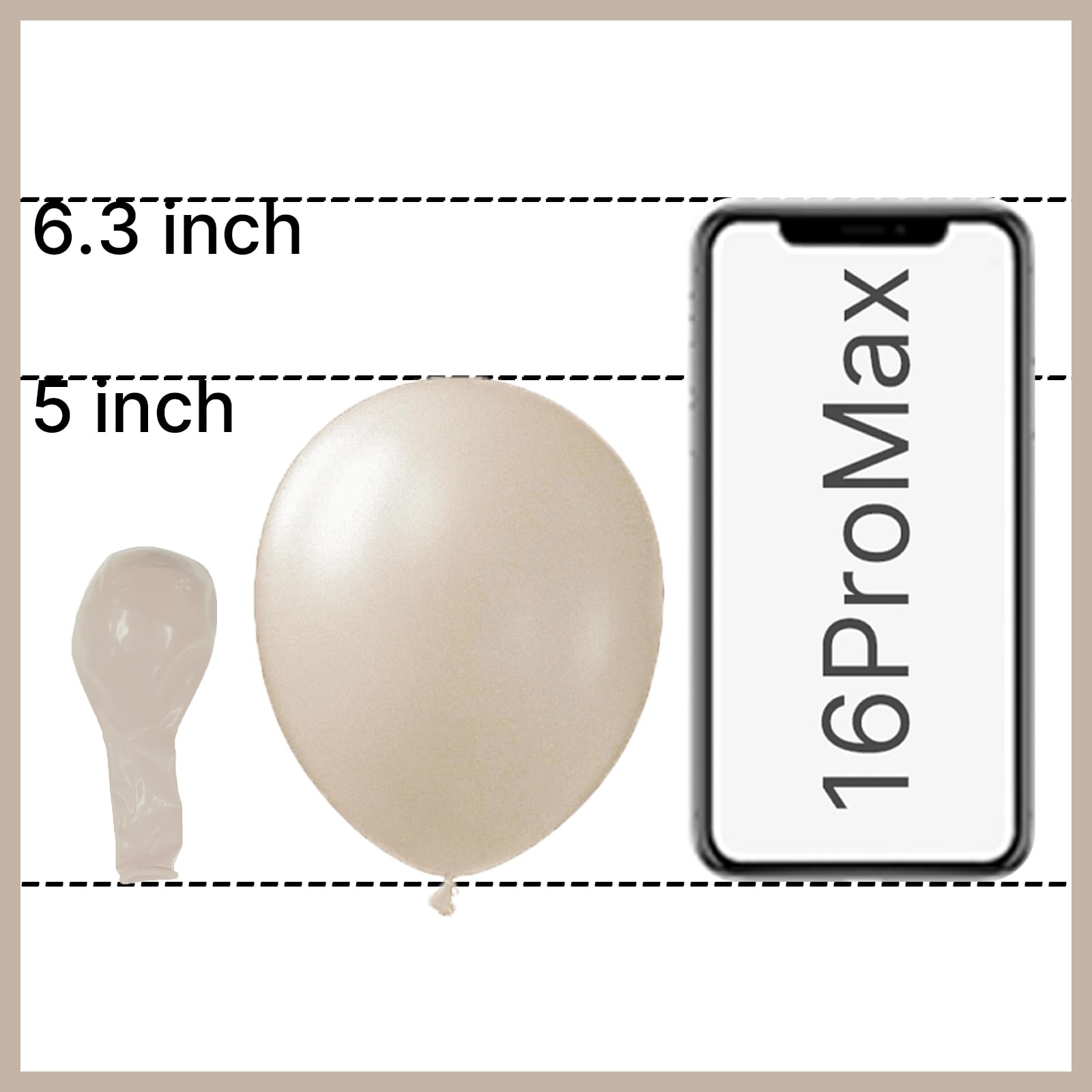 PartyWoo White Sand Balloons – 50pcs, 5in Latex Mini Ivory Cream for Weddings & Parties