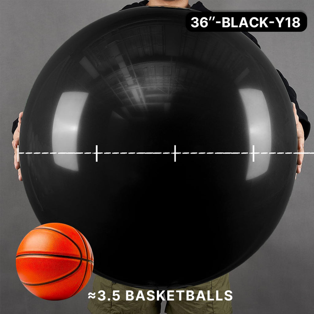 PartyWoo Black 36in Latex Balloons – 4pc Matte, Ideal for Parties & Celebrations
