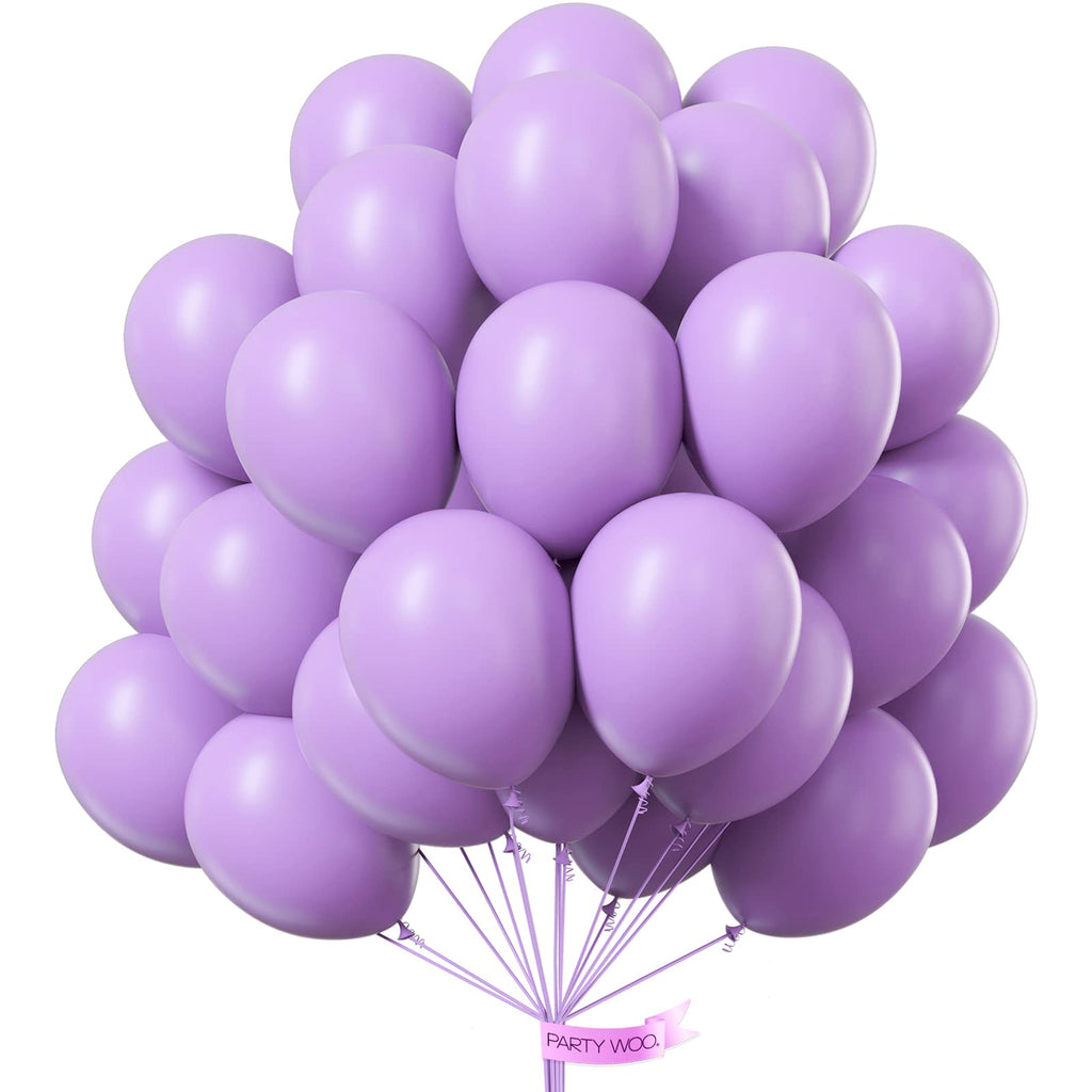 PartyWoo Lavender Balloons - 50 pcs, 12in Light Purple Latex Balloons for Parties, Weddings, Baby Showers