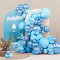 PartyWoo Light Blue Balloons – 140 Pcs in 18/12/10/5 Inches for Balloon Garland Arch & Party Decorations