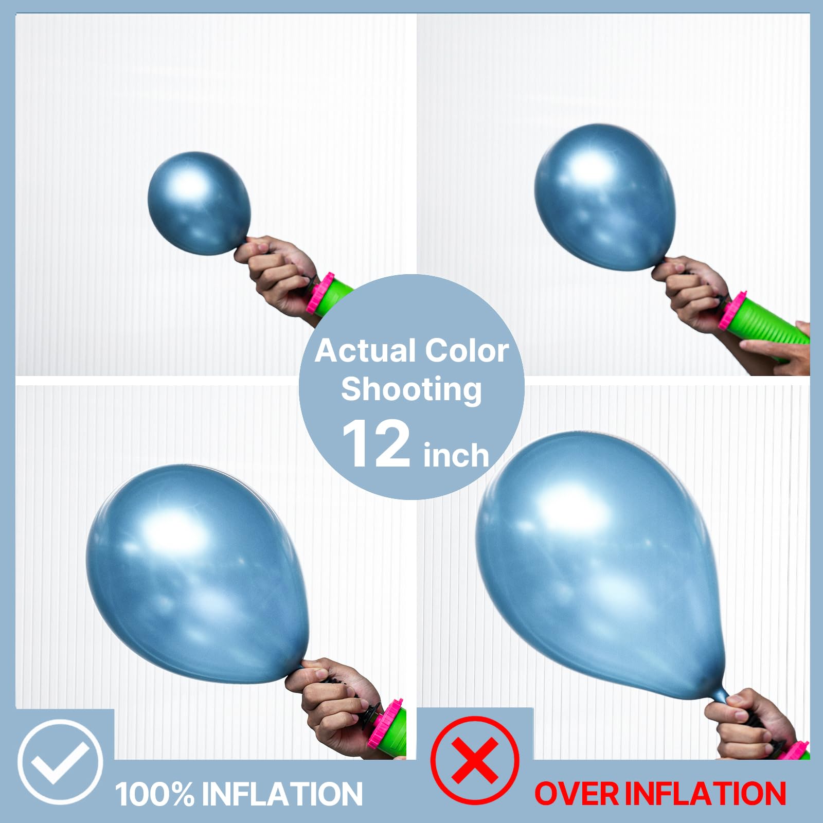 PartyWoo Light Blue Balloons – 140 Pcs in 18/12/10/5 Inches for Balloon Garland Arch & Party Decorations