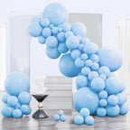 PartyWoo Light Blue Balloons Kit – 140 Pcs Pastel Sky Blue Balloons for Graduation, Baby Shower & Party Decor