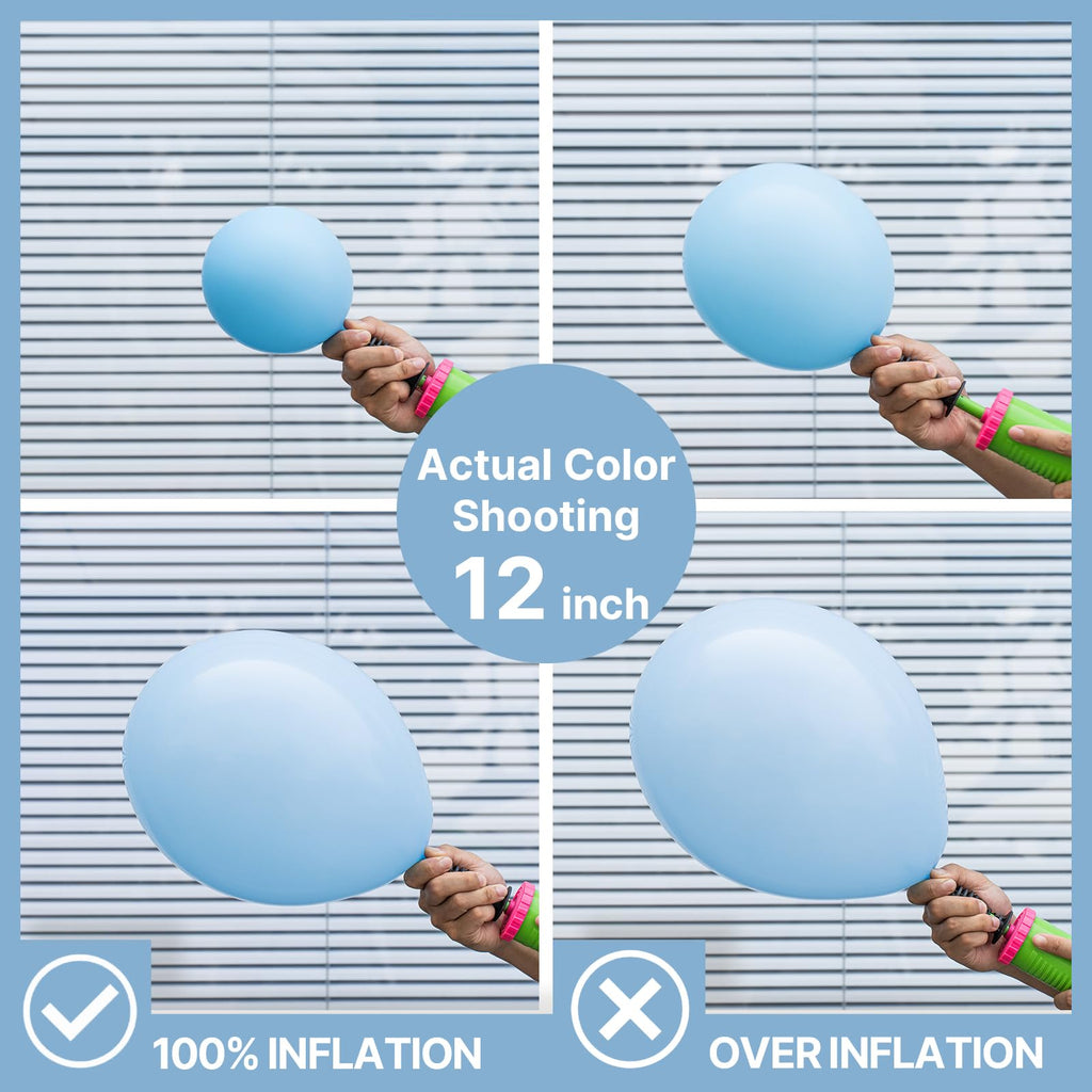 PartyWoo Light Blue Balloons Kit – 140 Pcs Pastel Sky Blue Balloons for Graduation, Baby Shower & Party Decor