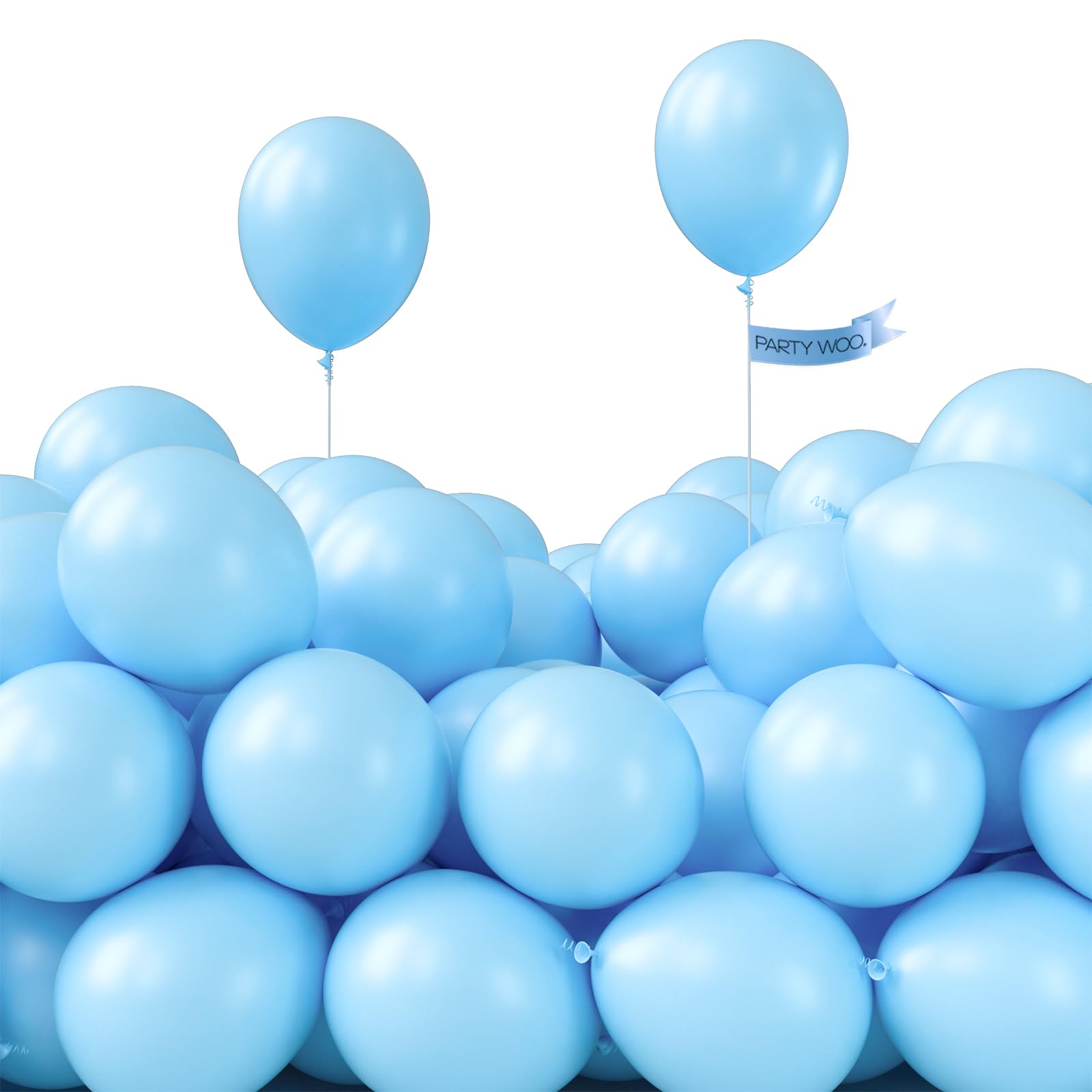 PartyWoo Light Blue Balloons – 50pcs, 5in Pastel Sky Aqua for Weddings, Birthdays, Baby Showers
