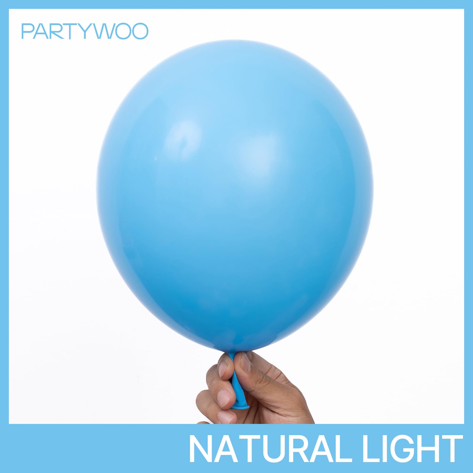 PartyWoo Light Blue Balloons – 50pcs, 12 inch Latex Balloons for Baby Showers, Weddings & Celebrations
