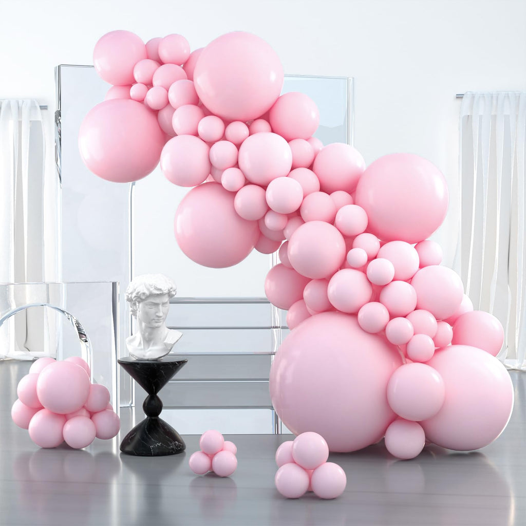 PartyWoo Light Pink Balloons 127pcs Arch Kit – Pastel 36/18/12/10/5in