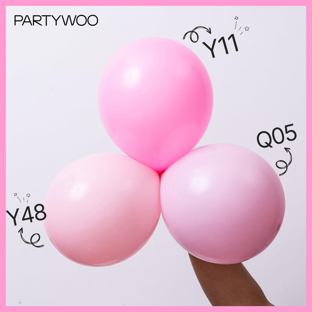 PartyWoo Light Pink Balloons 100pcs - 12in Pastel Pink Party Decor for Baby Shower, Wedding & More