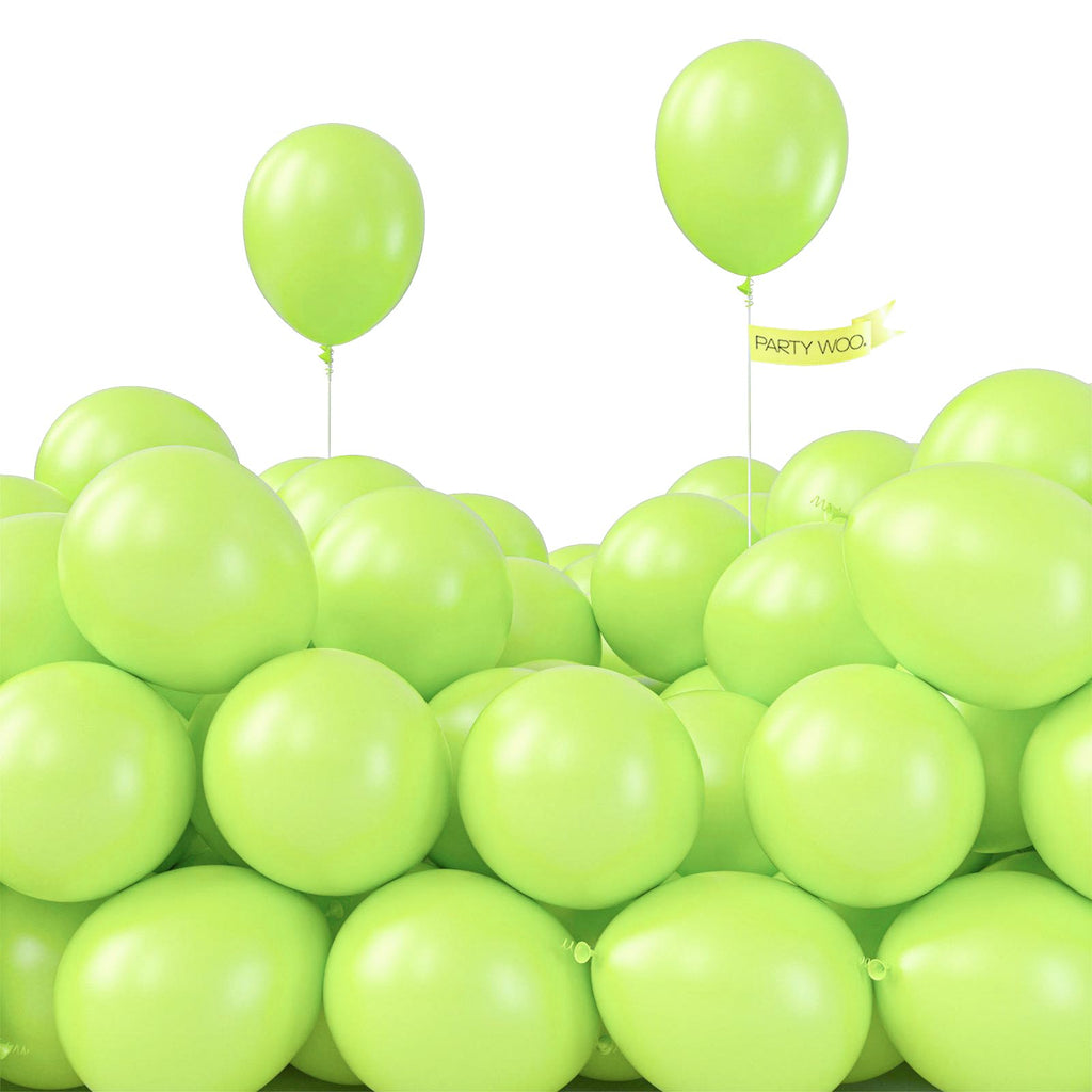 PartyWoo Lime Green Balloons 100pcs | 5 Inch Latex Balloons for Graduation, Wedding & Party Decor