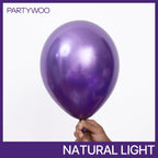 PartyWoo Metallic Purple Balloons – 50pcs, 12-inch Chrome Latex for Mardi Gras, Weddings & Parties