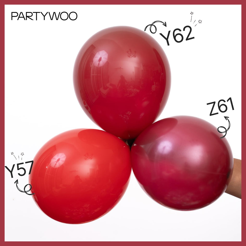 PartyWoo Pearl Burgundy Balloons Kit – 140pcs 18/12/10/5in Maroon Balloons for Weddings, Graduation, Birthday