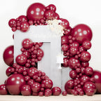 PartyWoo Pearl Burgundy Balloons Kit – 140pcs 18/12/10/5in Maroon Balloons for Weddings, Graduation, Birthday