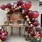 PartyWoo Pearl Burgundy Balloons Kit – 140pcs 18/12/10/5in Maroon Balloons for Weddings, Graduation, Birthday