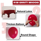 PartyWoo Maroon Balloons 140 Pcs – Arch & Garland Latex Set (18/12/10/5 in)