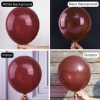 PartyWoo Burgundy Balloons 50pcs - 12in Dark Chestnut Red Maroon Party Decor