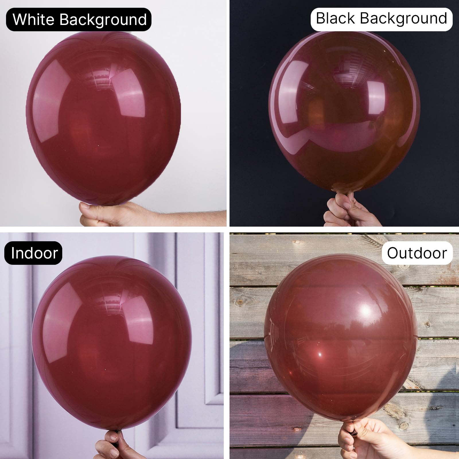 PartyWoo Burgundy Balloons 50pcs - 12in Dark Chestnut Red Maroon Party Decor