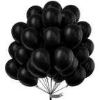 PartyWoo Matte Black Latex Balloons – 100 Pack, 10-inch Helium Balloons for Party Decor