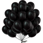PartyWoo Matte Black Balloons – 50 Pcs, 12" Latex, Helium Ready