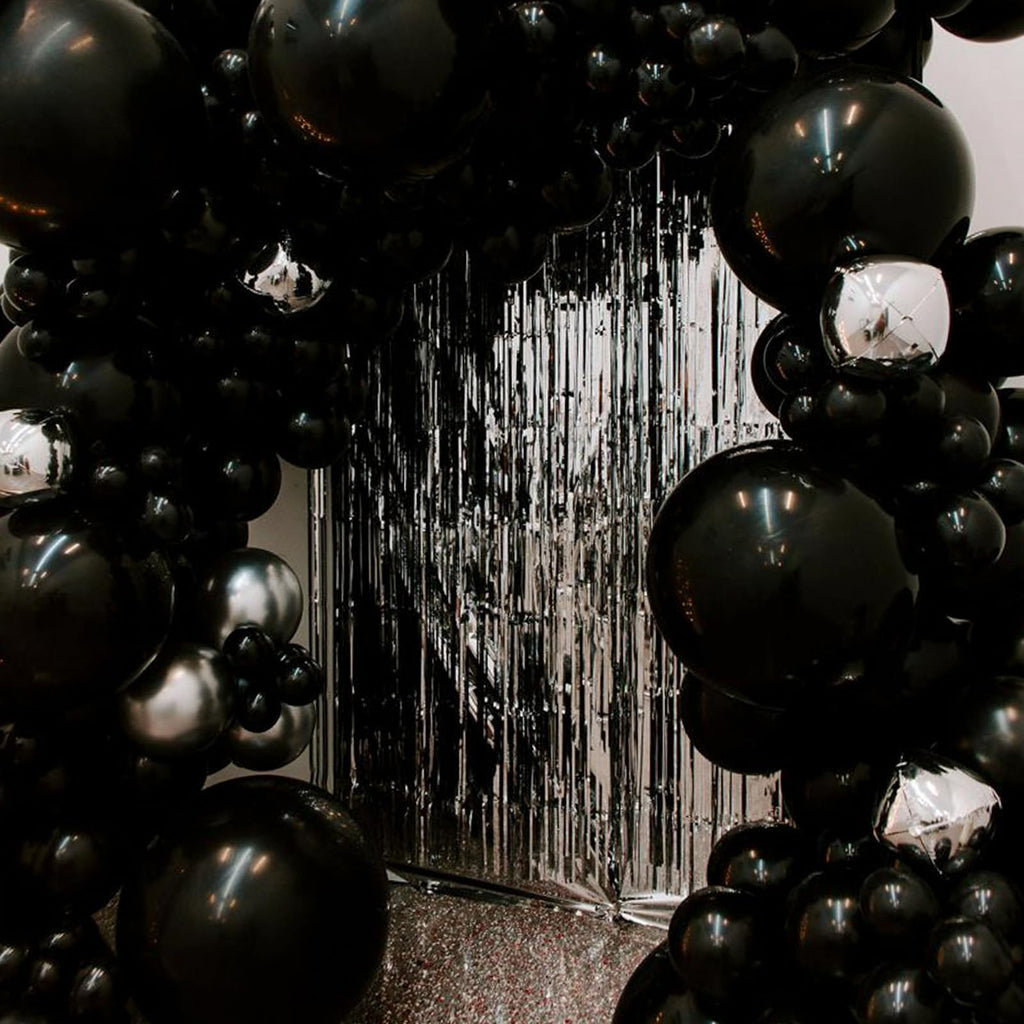 PartyWoo Matte Black Balloons – 50 Pcs, 12" Latex, Helium Ready