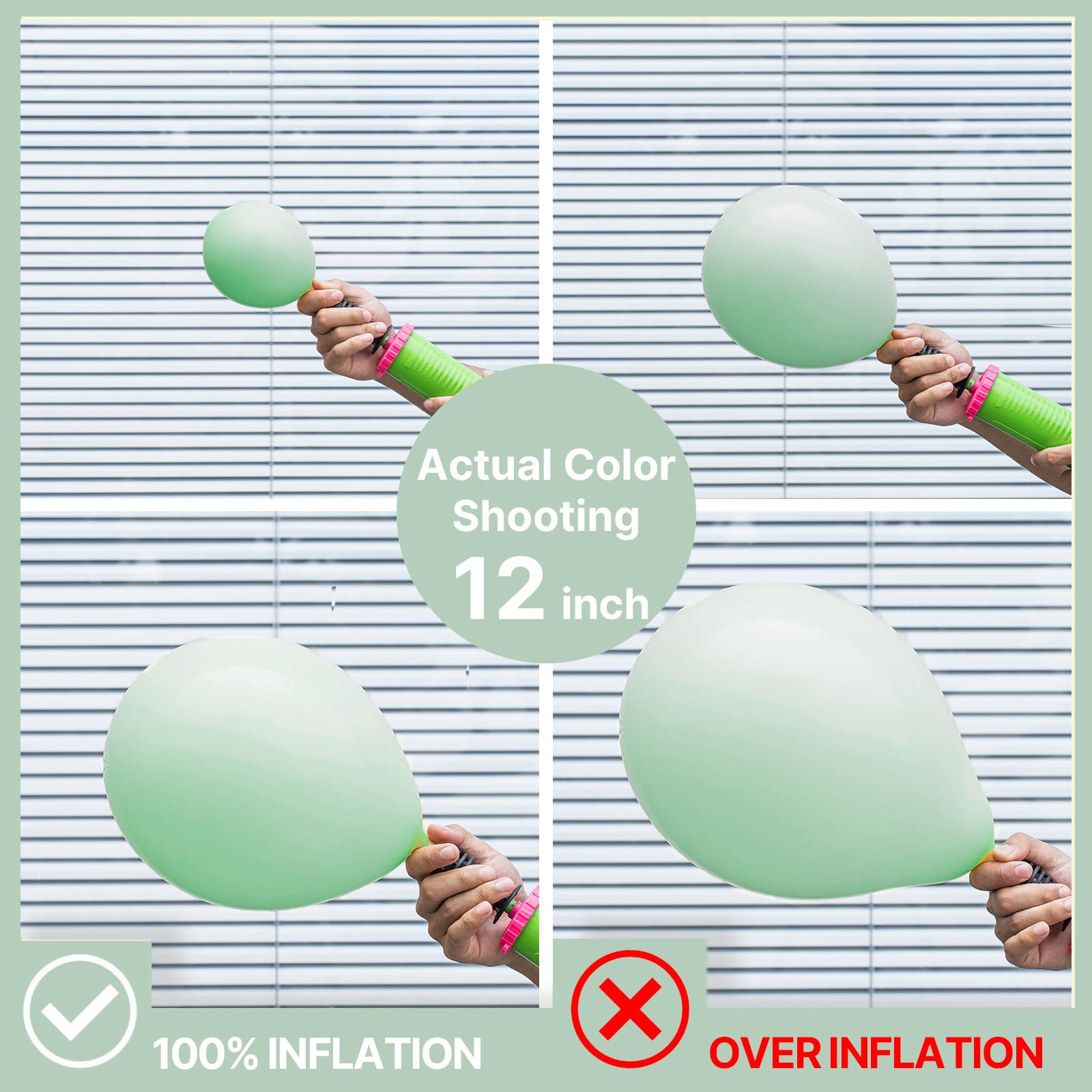 PartyWoo Mint Green Balloons – 50 Pack, 12” Latex Balloons for Parties