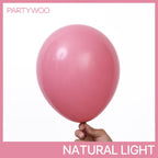 PartyWoo Mauve Balloons 140pcs | Dusty Pink Boho Neutral Balloon Arch Kit for Baby Shower & Wedding