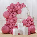 PartyWoo Mauve Balloons 140pcs | Dusty Pink Boho Neutral Balloon Arch Kit for Baby Shower & Wedding