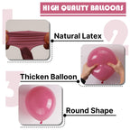 PartyWoo Mauve Balloons 140pcs | Dusty Pink Boho Neutral Balloon Arch Kit for Baby Shower & Wedding