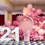 PartyWoo Mauve Balloons 140pcs | Dusty Pink Boho Neutral Balloon Arch Kit for Baby Shower & Wedding