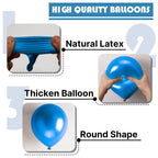 PartyWoo Metallic Blue Balloons 140pcs – Chrome Blue Latex Set (18/12/10/5) for Weddings, Birthdays & More