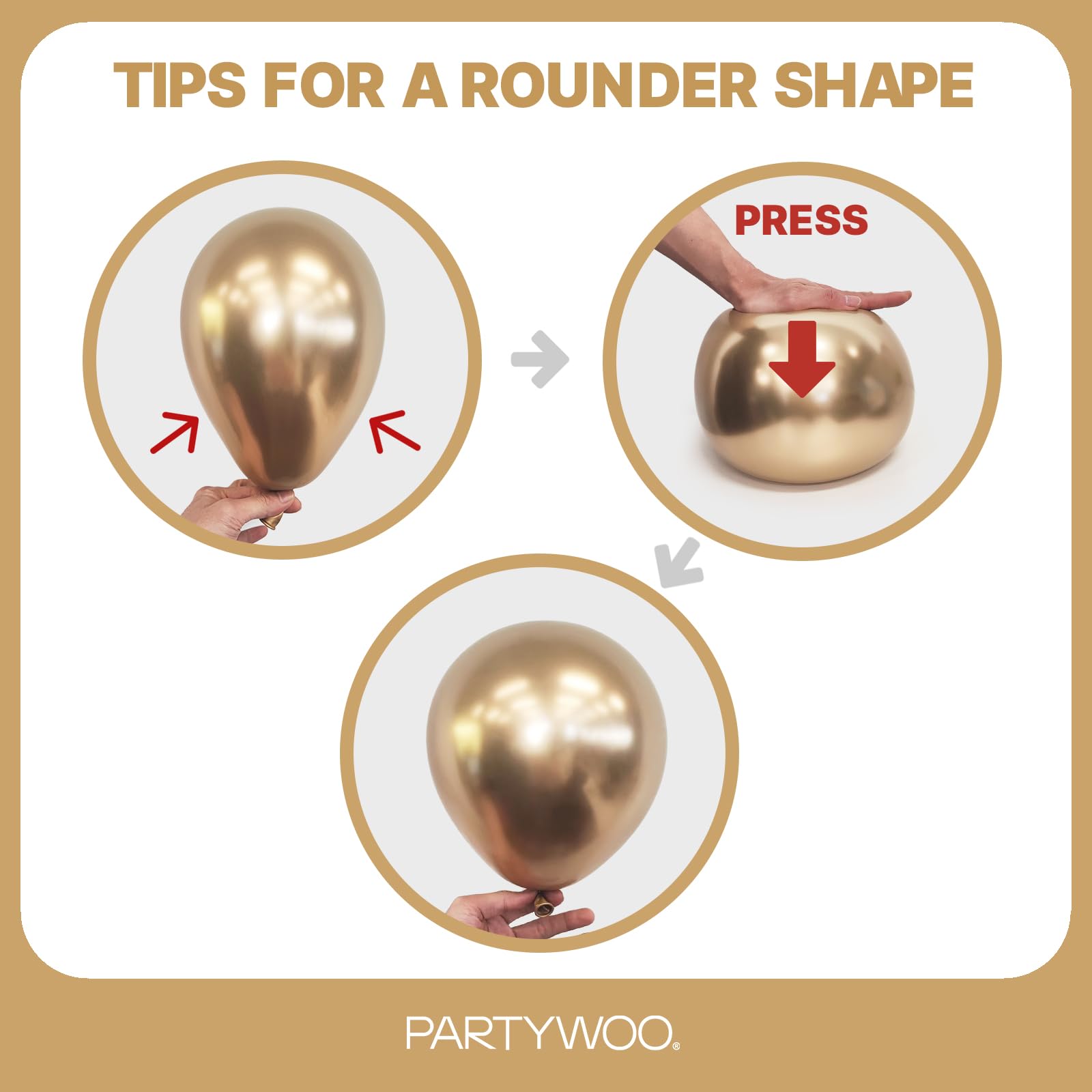 PartyWoo Metallic Gold Balloons Kit — 85pcs for Arches & Garlands (18/12/10/5 in)
