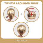 PartyWoo Metallic Gold Balloons 152pcs – Arch Kit for Weddings & Parties