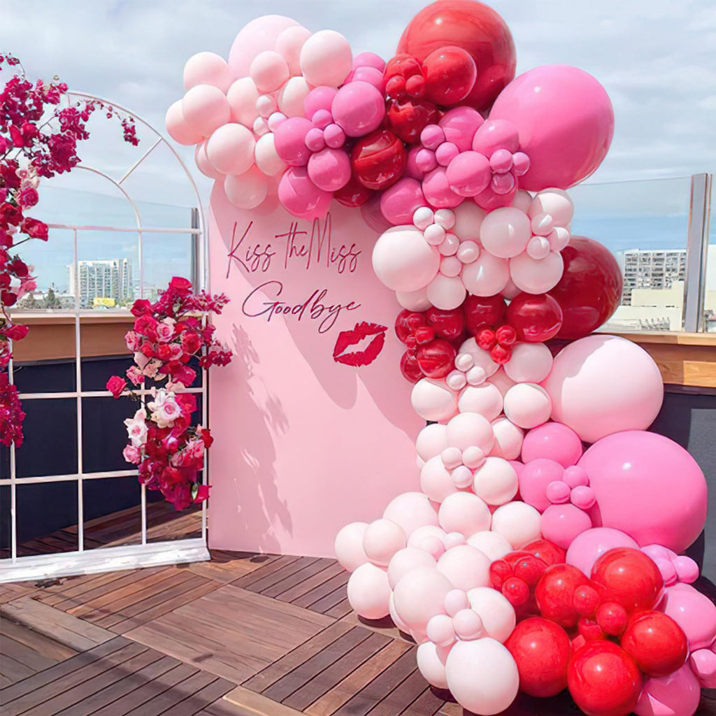 PartyWoo Hot Pink Balloon Arch Kit 142pcs – Magenta, Fuchsia, Pastel Balloons for Baby Shower & Birthday