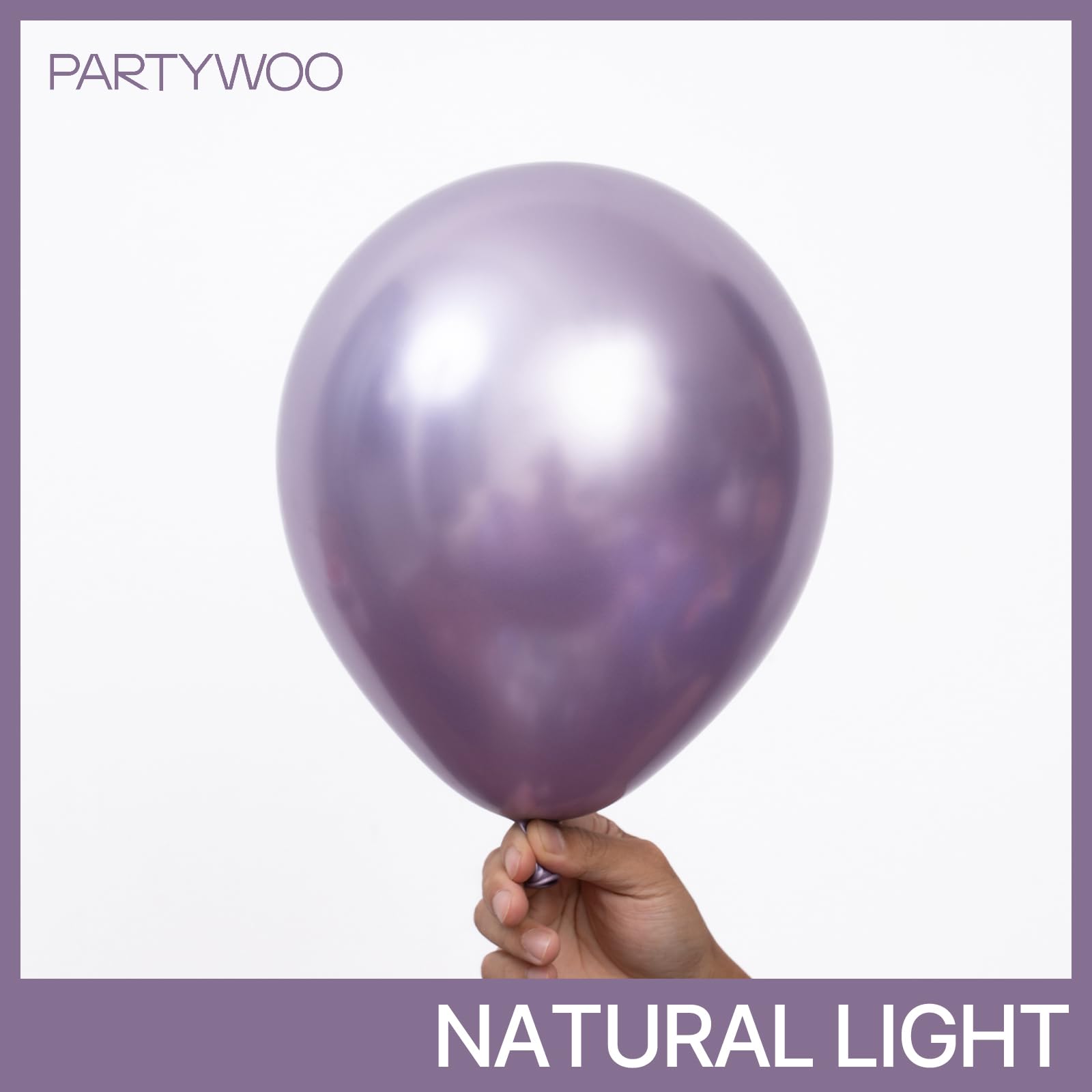 PartyWoo Metallic Purple Balloons – 50pcs, 12in Chrome Purple for Graduation, Weddings & Parties