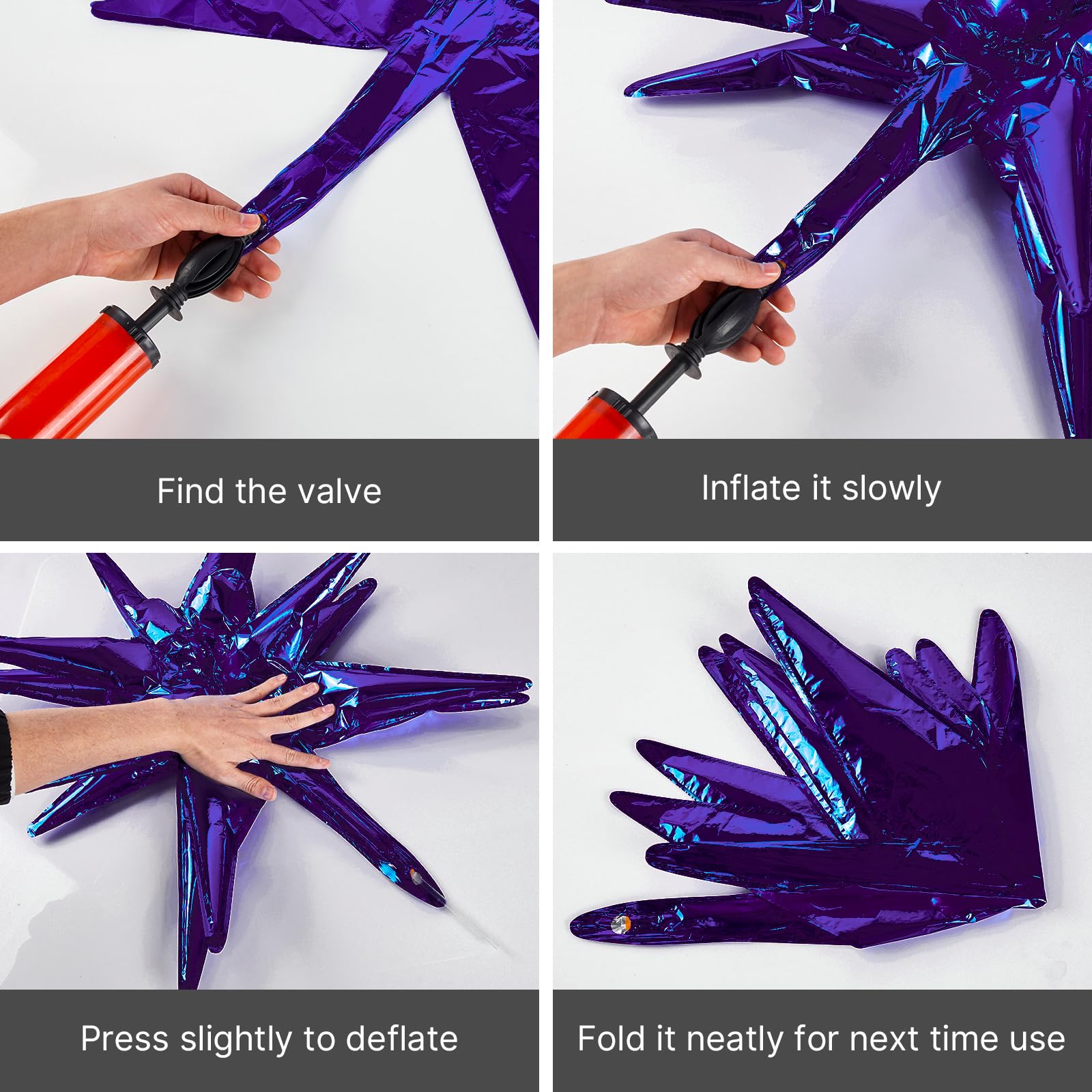 PartyWoo Metallic Purple Star Balloons 110pcs – Foil Star Balloon Arch Kit for Birthday & Wedding