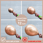 PartyWoo Metallic Rose Gold Balloons 140pcs – 18in/12in/10in/5in Balloon Arch Kit for Birthday & Events