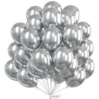 PartyWoo Metallic Silver Balloons – 50 Pack, 12-Inch Latex